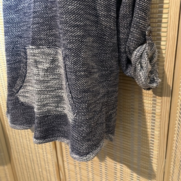 Kensie Performance Drawstring Cowlneck Half Sleeve Sweater Kangaroo Pocket Small - Picture 6 of 16